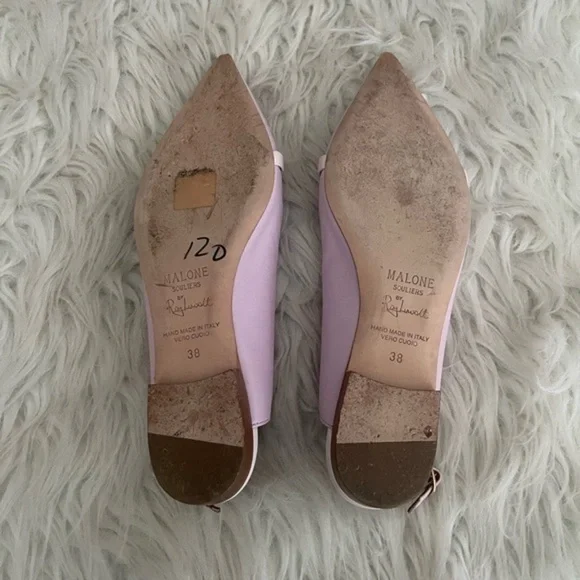 Malone souliers Roy luwolt Marion flat ballerina slingback leather shoes - Picture 6 of 8